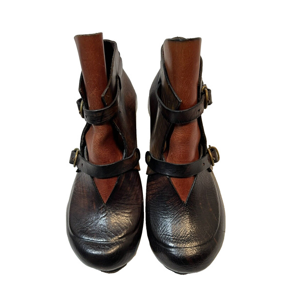 Munoz Vrandecic Shoes - Munoz Vrandecic Handmade Wood Heel Leather Heels Shoes Euro Sz 37 US 6.5